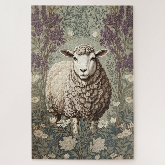 Elegante Schafe Lavendel Blumen Hintergrund (Vertikal)
