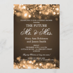 Elegante Schein-Lichter Herr-Frau Couples Shower Einladung