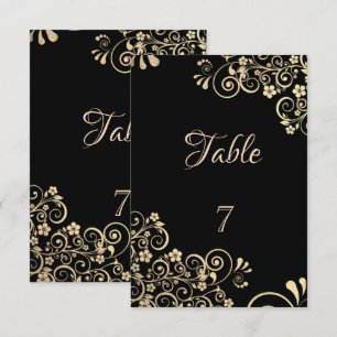 Elegante Schick Gold Blumen Tisch Karte