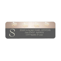 Elegante schick Gold/Bronze Konfetti Monogramm Hoc