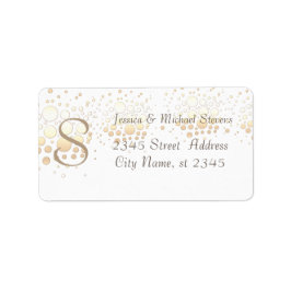 Elegante schick Gold/Bronze Konfetti Monogramm Hoc Adressaufkleber