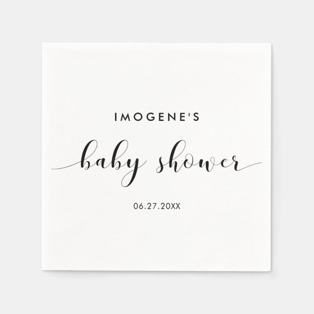 Elegante schicke Babydusche Serviette (Vorderseite)