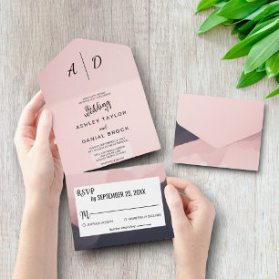 Elegante, schicke Berg-Hochzeitseinladung in einem All In One Einladung