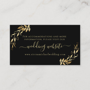 Elegante schicke Black & Gold Foliage Webseite Begleitkarte