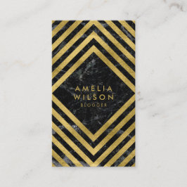 Elegante schicke Black Marble Imitate Gold Social  Visitenkarte