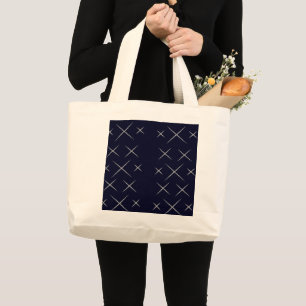 Elegante schicke Blue Black Jumbo Tote Bag Stoffbeutel