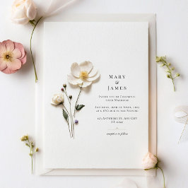Elegante schicke Blume Minimalistisch Hochzeit Einladung