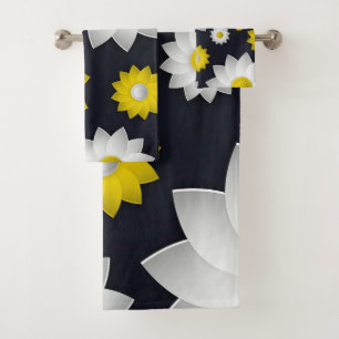 Elegante schicke Blumenkirschblütensonnenblume Badhandtuch Set