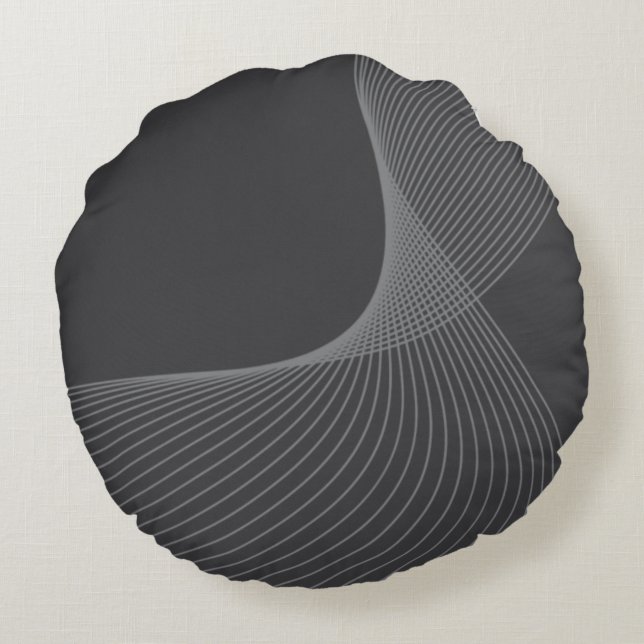 Elegante, schicke, einfache, moderne Grafikmusterk Rundes Kissen (Rückseite)