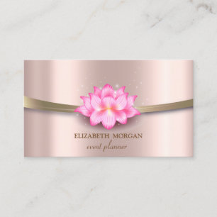 Elegante, schicke, einfache Stripe Lotus Visitenkarte