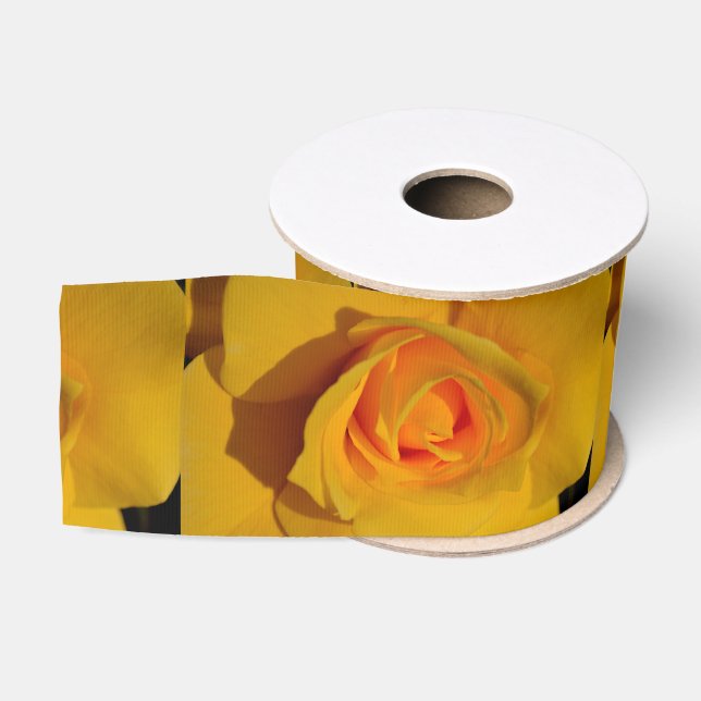 Elegante schicke Gelbe Rosen Ripsband (Spule)