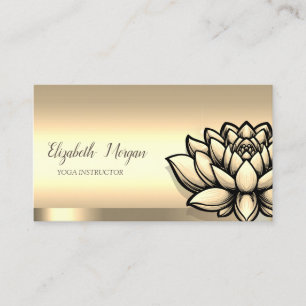 Elegante Schicke Goldene Lotusblume Yoga-Lehrerin Visitenkarte