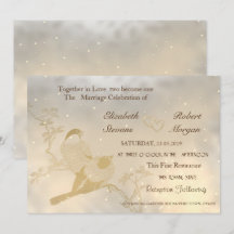 Elegante schicke Goldenherzen, Einladung zur Hochz