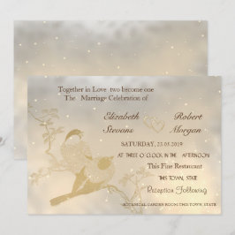 Elegante schicke Goldenherzen, Einladung zur Hochz