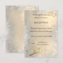 Elegante schicke Goldenherzen, Hochzeitsempfang fü Einladung
