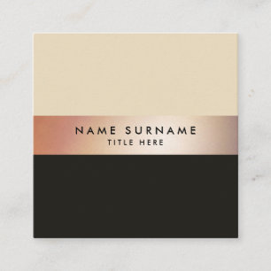 Elegante schicke GoldStripe Brown quadratische Quadratische Visitenkarte