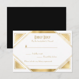 Elegante schicke Great Gatsby Art Deco RSVP Karte