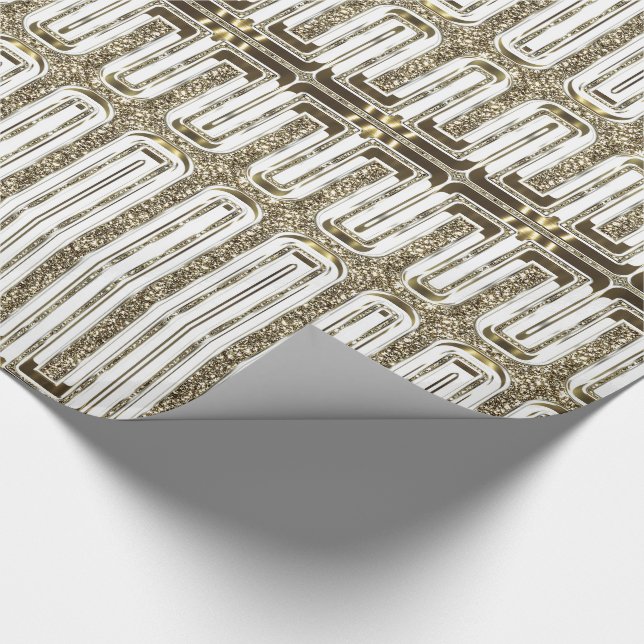 Elegante schicke Imitats Goldene Fohlen Geschenkpapier (Ecke)
