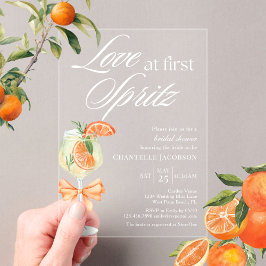 Elegante schicke Liebe im ersten Spritz-Brautparty Acryleinladungen