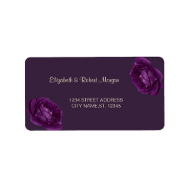 Elegante, schicke Lila Rose Hochzeitslabel Adressaufkleber