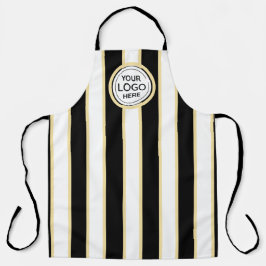 Elegante schicke Logos B&W Golden Stripes Schürze