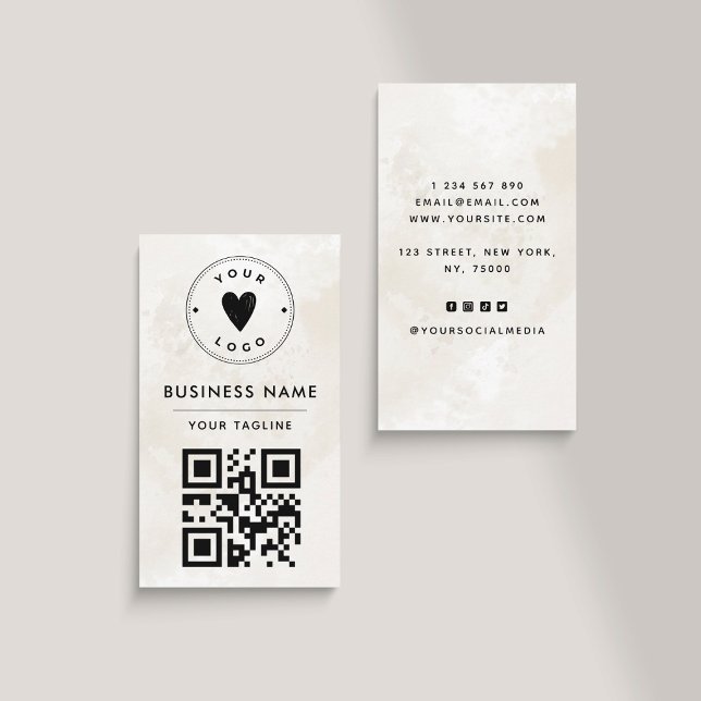 Elegante schicke Marmor Fügen Sie einfach Ihren QR Visitenkarte (Von Creator hochgeladen)