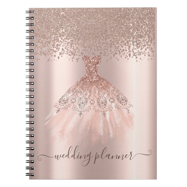 Elegante schicke Rose Gold Glitzer, Diamoonds, Kle Notizblock (Vorderseite)