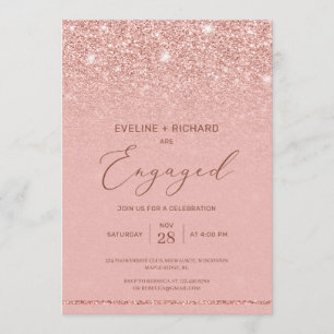 Elegante schicke Rose Gold Glitzer Glitzern Verlob Einladung