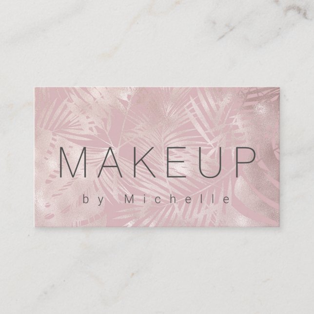 Elegante schicke Rose Gold Imitate Folie Make-up K Visitenkarte (Vorderseite)