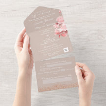 Elegante schicke Rose Hochzeitskarte