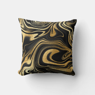 Elegante schicke Schwarz & Gold Foil Marbella Kissen