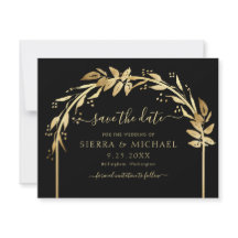 Elegante, schicke Schwarz Golden Foliage