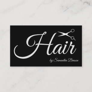 Elegante schicke Schwarz-Weiß-Haar-Stylist-Scheren Visitenkarte