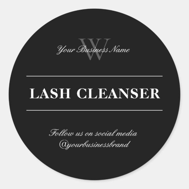 Elegante schicke Schwarz-Weiß-Lash-Beauty Runder Aufkleber (Vorderseite)