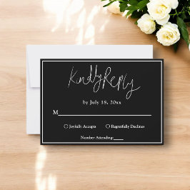 Elegante, schicke Schwarz-Weiß-Moderne einfache Ho RSVP Karte