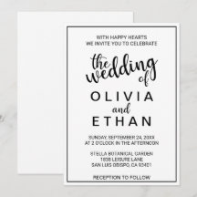 Elegante, schicke Schwarz-Weiß-Moderne Hochzeit