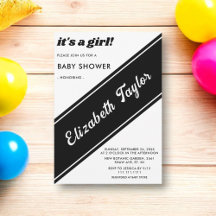Elegante schicke schwarz-weiße moderne Babydusche