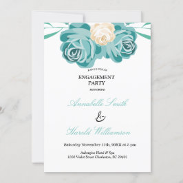 Elegante schicke Watercolor Blue VERLOBUNG Card Einladung