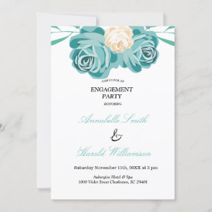Elegante schicke Watercolor Blue VERLOBUNG Card Einladung