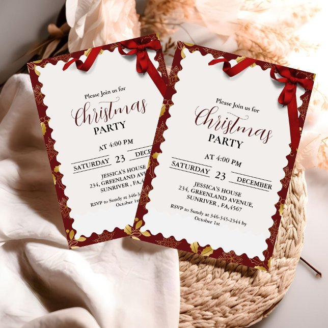 Elegante & schicke Weihnachten Party Einladung (Von Creator hochgeladen)