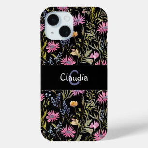 Elegante, schicke Wildblumen mit Monogramm Case-Mate iPhone Hülle