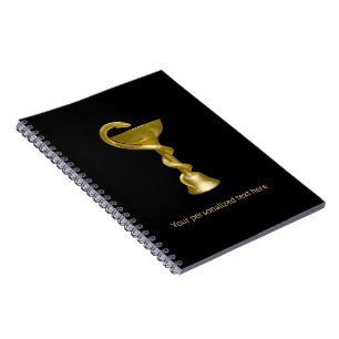 Elegante Schlange Medical Bowl Hygieia Gold Caduce Notizblock