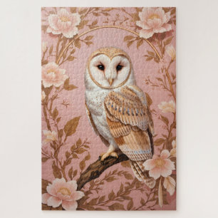 Elegante Schleiereule Rosa und Gold Blumenmuster 