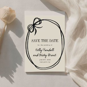 Elegante Schleifen-Hochzeit Save The Date
