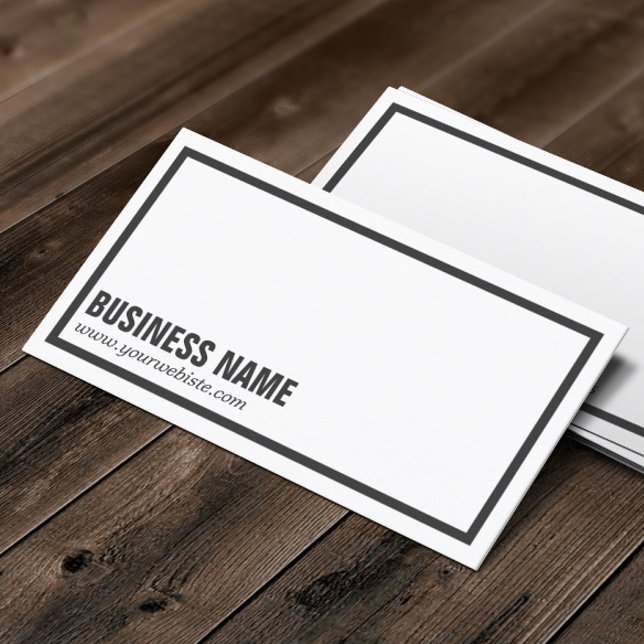 Elegante Schlichte Black Border Business Card Visitenkarte (Von Creator hochgeladen)