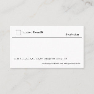 Elegante Schlichte Minimalistische Weiß Moderne Visitenkarte