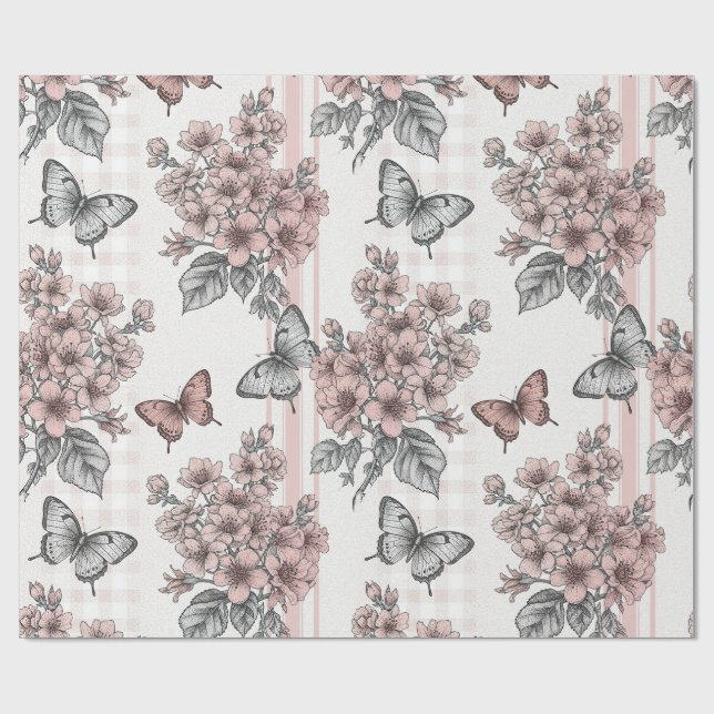 Elegante Schmetterlingsblüte (1) Geschenkpapier (Flach)