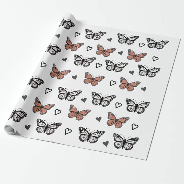 Elegante Schmetterlingsdesigns, Umverpackungspapie Geschenkpapier (Ungerollt)