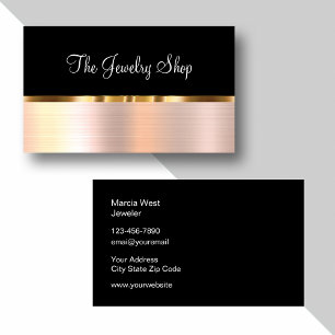 Elegante Schmuck Thema Gold-Ton Visitenkarten Visitenkarte