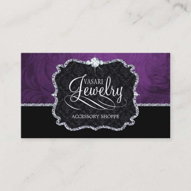 Elegante Schmuck-Visitenkarte-Schablone Visitenkarte (Vorderseite)